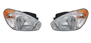 Driver and Passenger Side Headlight For 2007-2011 Hyundai Accent