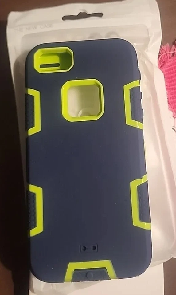 ULAK iPhone 5S 保护壳,iPhone 5 保护壳,iPhone SE 海军蓝 + 黄色 — 第 1/4 张图片