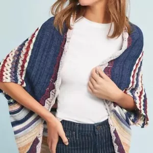 Anthropologie Moth Kearny gehäkelte Strickjacke SECHS XS mehrfarbig hergestellt in den USA - Bild 1 von 8