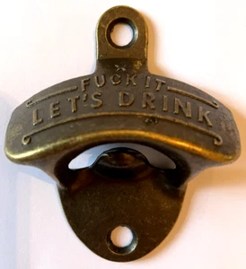 Funny Rude Wall Mounted Cast Iron Beer Bottle Opener Bronze effect - Picture 1 of 3