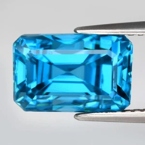 💎 7,85 quilates 11x7,2 mm VS octágono circón azul natural - gema de calor suave Camboya - Imagen 1 de 10