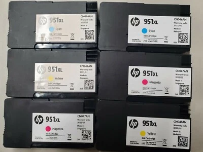 PAQUETE DE 6 TINTAS DE COLOR HP GENUINAS 951XL (SIN CAJA AL POR MENOR) Nuevas Sin Caja al por menor Foto 1 de 2