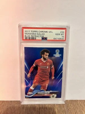 PSA 10 2017 Mo Salah Topps Chrome UCL Blue Refractor /150 - Image 1 of 2