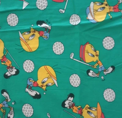 Looney Tunes Tweety Golf peça de tecido divertido 14 por 9 polegadas verde - Imagem 1 de 2