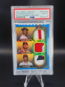 2022 Topps Triple Threads Devers Bogaerts Martinez Triple Relic Patch /3 PSA 8 - Picture 1 of 2