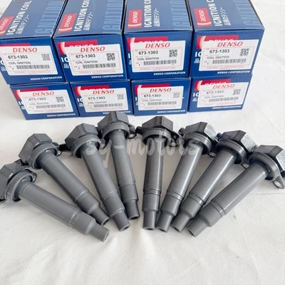 Bobinas de ignição Denso 8 peças para 1998-2010 TOYOTA Tundra 90919-02230 673-1303 - Imagem 1 de 4