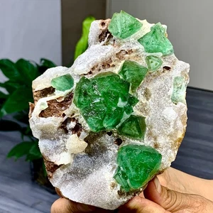 1.75LB Natural transparent Cube Shape Green Flourite cluster chakra - Picture 1 of 23