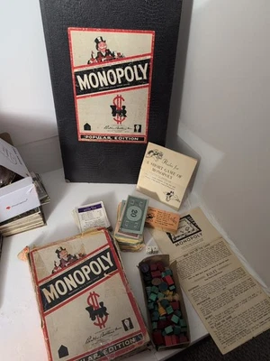 Vintage Popular Edition Monopoly Black Game By Parker Brothers 1954 See Descript - Image 1 of 4