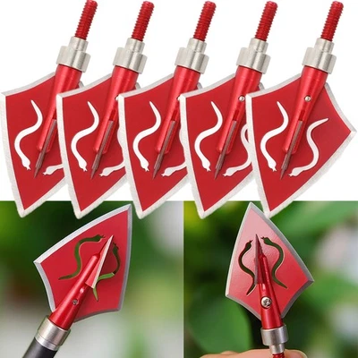 Archery Broadhead Point Tip Field Arrowhead RecurveBow CompoundBow Hunting Shoot - Image 1 of 4