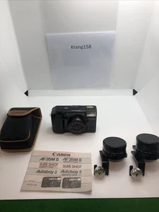 Canon AF35M II 35mm Point and Shoot Film Camera Plus Lenses (Read)(C-05) - Picture 1 of 22