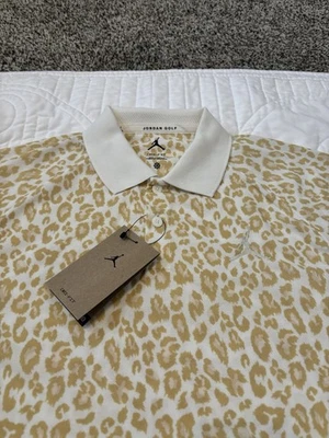 Camisa de golf Jordan Dri-Fit FN5852-133 para hombre mediana nueva con etiqueta de $80 marrón leopardo Foto 1 de 4