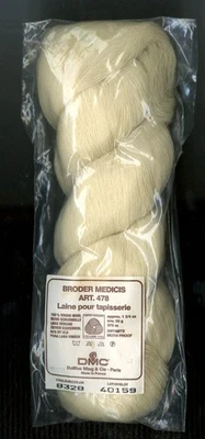 1 HNK VINTAGE DMC BRODER MEDICIS ART. 478 VIRGIN WOOL THREAD 623 YDS #8328 Ivory - Image 1 of 2