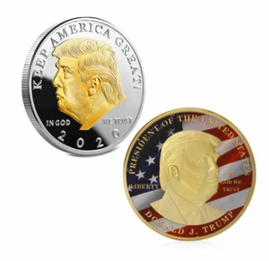 2Pcs Donald Trump Pièce Protège Amérique Grand 2020-American Aigle Commémorative - Imagen 1 de 7