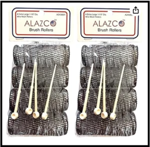 tALAZCO 8 pc Vintage Style Hair Rollers XLarge BRUSH X-Large (Pack of 8) - Picture 1 of 5