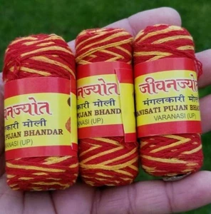 3x paquete de hilos mauli buena suerte dhaga boda kalawa sagrado hindú religioso - Imagen 1 de 10