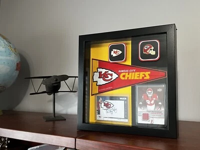 Kansas City Chiefs NFL 1/1 SP Memorabilia Shadow Box Ricky Stanzi, Tyson Jackson - Image 1 of 4