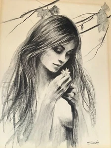 1971 Sandu Liberman? Pencil/Ink PaintingNude Woman,Signed Framed Litho - Picture 1 of 12