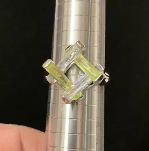 Sterling Silber 925 WS gemarkt Multicolor Baguette Stil Cocktail Ring - 8,75 Gr - Bild 1 von 10