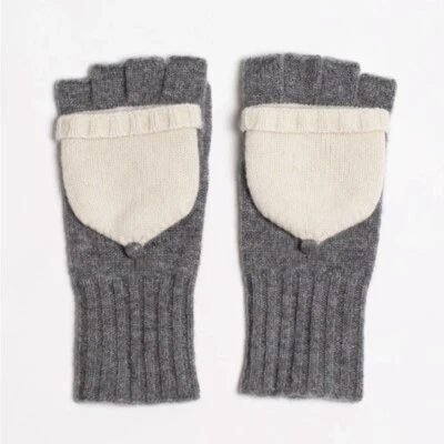 NWT Quinn Grey Colorblock Pop Top Cashmere Gloves - Image 1 of 4