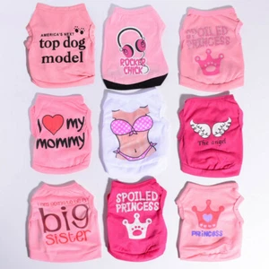 Pink Dog T-shirt Princess Girly Pet Clothing X Small to Medium for Teacup Yorkie - Picture 1 of 21