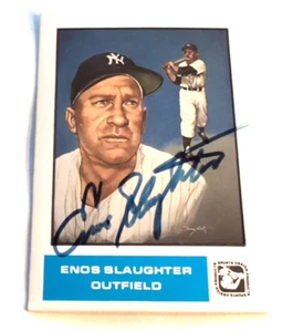 ENOS SLAUGHTER SIGNED AUTOGRAPHED MLB HOF'er 1985 BASEBALL CARD - Picture 1 of 3