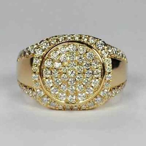 3.5Ct Round Cut Real Moissanite Men's Wedding Band Ring 14K Yellow Gold Plated - Picture 1 of 5