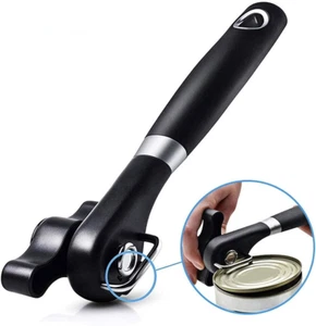 Smooth Edge Manual Can Opener Stainless Steel Soft Grip Ergonomic Kitchen Tool - Picture 1 of 10