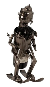 Moderner Weinflaschenhalter 'Skifahrer' Höhe 34,5 cm Flaschenhalter Geschenkidee - Bild 1 von 1