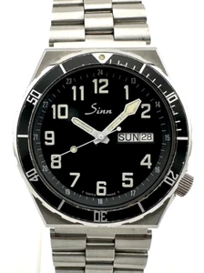 Sinn 810 Diver Day Date Quartz on Bracelet Stainless Steel Black Dial Men's Rare - Picture 1 of 7