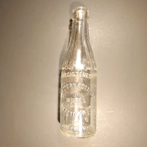 Vtg Clear Glass Kutztown Bottling Works Pa 7oz Soda Bottle Bas Relief Lettering - Picture 1 of 8