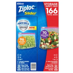 Bolsa de almacenamiento deslizante Ziploc, paquete de variedad, 166 unidades - Imagen 1 de 1