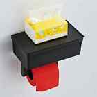 2 In 1 Home Adhesive Toilet Paper Holder Box with Shelf and Storage Box Wall Mou