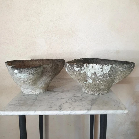Pair Of Rare Vintage French Modernist Planters in the style of Willy Guhl Cover
