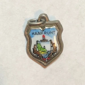 VintageSterling Silver Kaap Punt So Africa Enamel Travel Shield Souvenir Charm💗 - Picture 1 of 3