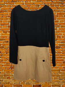 BURBERRY BLACK BEIGE DRESS AGE 10 YEARS COTTON CHILDRENS GIRLS 3/4 SLEEVE 138CM - Picture 1 of 5