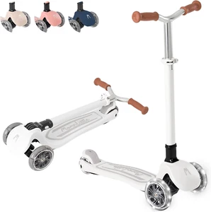 Momnlittle Kick Scooter for Kids Ages 3-10 (Beige/Pink/Navy/White) 3 Wheeled wit - Picture 1 of 9