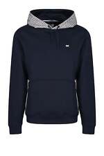 Weekend Offender EL Caminito Mens Pullover Hoodie With Check Overlays - Navy