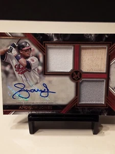 2022 TOPPS MUSEUM COLLECTION ANDRUW JONES TRIPLE RELIC AUTO 22/25 - Picture 1 of 6