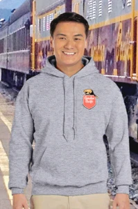 Canadian Pacific (CP) 1950's Beaver Shield Embroidered 50/50 Blend Adult Hoodie - Picture 1 of 4