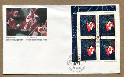 CANADA First Day Issue Series 1990-06-29 The Canadian Flag T.L. 39¢ CORNER BLOCK - Image 1 of 2