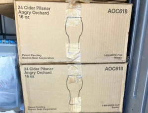 24 Stk. Etui Angry Orchard Hard Cider Original Pint 7" Bierglas Apfel Logo NEU! - Bild 1 von 6