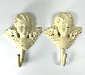 Vintage Cherubs Engel Wandhalterung Gusseisen Garderobe Hut Haken viktorianisch italienisch - Bild 1 von 11