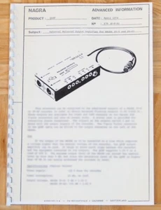 1 x NAGRA QSSF BALANCED OUTPUTS for NAGRA IV – S  / SJ _ Beschreibung! RAR ! TOP - Bild 1 von 3