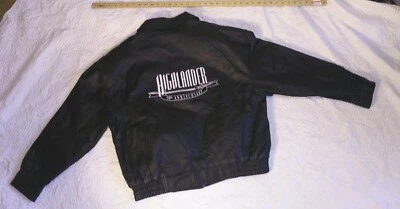 Jaqueta de couro Highlander vintage anos 90 preta casaco grande 10º aniversário oficial - Imagem 1 de 4