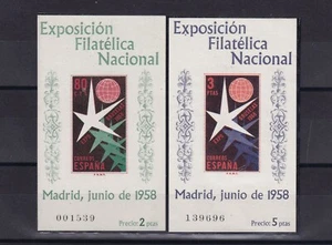 España 1958 Exposición Filatélica 2 BF MNH N5465 - Picture 1 of 1