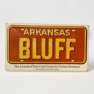 Vintage 1975 PARKER BROTHERS  'ARKANSAS BLUFF' License Plate Card Game Complete - Picture 1 of 2