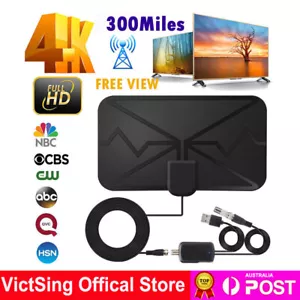 300 Miles Digital TV Antenna Range Signal Booster Amplifier HDTV Indoor 4K 1080P - Picture 1 of 15