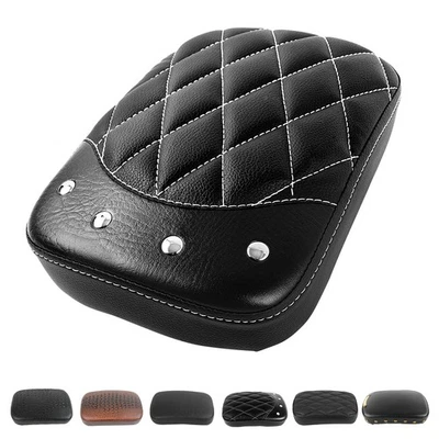 Cojín de asiento de pasajero trasero para Harley Honda Suzuki Kawasaki Yamaha Bobber Foto 1 de 4