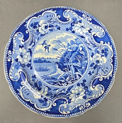 Enoch Woods & Sons Water Spaniel Plate 1818-46, 10 1/4" - Image 1 of 4