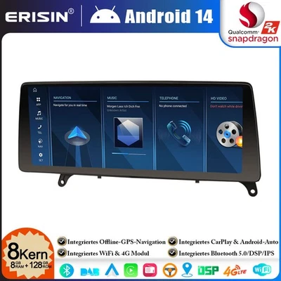 12.3" 8+128GB Android 14 Autoradio GPS Navi CarPlay DAB+4G BMW X5 E70 X6 E71 CCC - Bild 1 von 4
